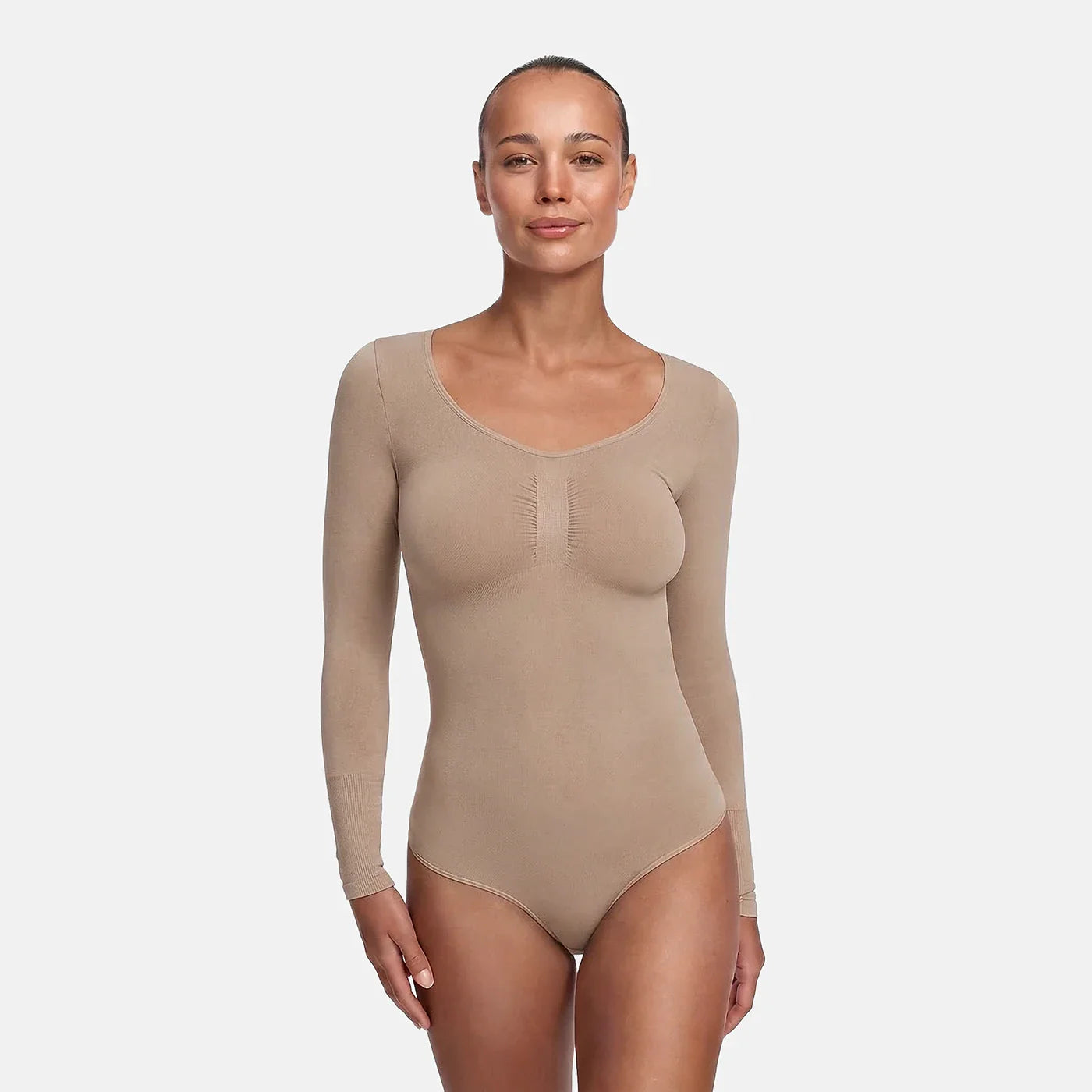 Body sculptant à manches longues avec string